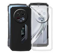 KJYFOANI Coque pour Doogee V40 Pro (6.78"), Noir + Transparent Ultra Mince Souple Silicone TPU Protection Case, Antichoc Anti-Rayures Housse Etui pour Doogee V40 Pro - 2 Pack