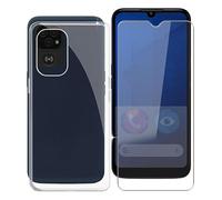 KJYFOANI Coque pour Doro 8200, Transparente Souple TPU Cover et Verre Trempé écran Protecteur, Antichoc Silicone Housse Etui, Verre Trempé pour Doro 8200 (6.10") - Limpide