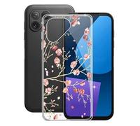 KJYFOANI Coque pour Fairphone 5 (6.46"), Transparent Mince Souple Silicone Housse Case, Anti-Rayures Bumper Coque de Telephone, Antichoc Étui pour Fairphone 5 - Fleur
