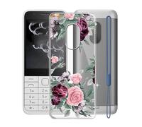 KJYFOANI Coque pour Nokia 230 4G 2024 (2.80"), Mince-Souple Anti-Rayures Protection Housse, Transparent Silicone TPU Cover Case, Téléphone Etui pour Nokia 230 4G 2024 - Rose Flower