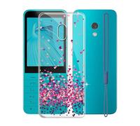 KJYFOANI Coque pour Nokia 235 4G 2024, Transparent Anti-Rayures Flexible Silicone TPU Cover, Mince Souple Antichoc Étui de Protection Housse pour Nokia 235 4G 2024 (2.80") - Amour Rose