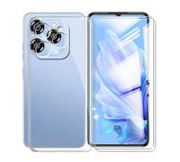 KJYFOANI Coque pour Oukitel C50 5G, 2 Pièces Verre trempé Protecteur écran, Transparente Mince Cover Souple Silicone Protection Housse Etui pour Oukitel C50 5G (6.80") - Limpide