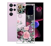 KJYFOANI Coque pour Oukitel C62 Pro (6.88") Housse Transparente Souple Silicone TPU Bumper Case, Anti-Rayures Anti-Chute Protection Etui pour - Fleurs Roses