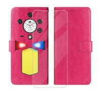 KJYFOANI Coque pour Ulefone Armor 29 Ultra (6.67"), Verre Trempé Protecteur Ecran, Fonction Stand à Rabat Porte-Monnaie Cover et Flip Silicone Housse Etui pour Ulefone Armor 29 Ultra - Rosered