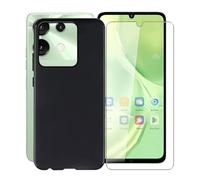 KJYFOANI Coque pour Umidigi G9 5G (6.75") Noir Housse et 1 Pièces Verre trempé écran Film Protecteur, Ultra Fine Anti-Rayures Souple Silicone TPU Bumper Étui pour Umidigi G9 5G - Noir