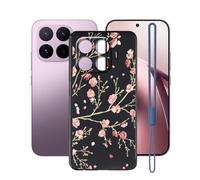 KJYFOANI Coque pour Xiaomi 17T (6.59"), Noir Housse Ultra Mince Souple Silicone TPU Bumper Protection Case, Antichoc Anti- Rayures Etui pour Xiaomi 17T-Fleur de pêcher 84