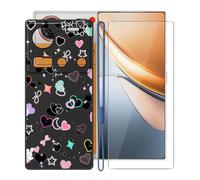 KJYFOANI Coque pour ZTE Nubia Z70S Ultra (6.85") Housse Noir et 1 Pièces Verre trempé écran Film Protecteur, Ultra Fine Anti-Rayures Case Souple Silicone TPU Étui -Amour