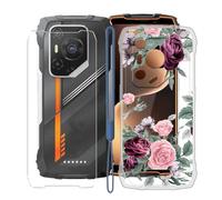 KJYFOANI Coque + Verre Trempé pour Blackview Oscal Pilot 3 (6.78") Housse Transparent Silicone Souple Case TPU Protection Ultra Mince Antichoc Étui + Protection écran -Fleurs Roses