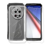 KJYFOANI Coque + Verre trempé Protection écran pour Doogee V40, Transparente Silicone TPU Protection Housse, Mince Souple Antichoc Case pour Doogee V40 (6.78") - Transparent