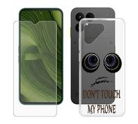 KJYFOANI Coque + Verre Trempé Protection écran pour Fairphone 6 (6.31") Transparente Silicone TPU Protection Housse Ultra Mince Souple Antichoc Étui - Don't Touch