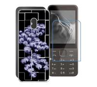 KJYFOANI Coque + Verre trempé Protection écran pour Nokia 235 4G 2024, Transparente Silicone TPU Protection Housse, Mince Souple Antichoc Case pour Nokia 235 4G 2024 (2.80") - XT19