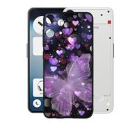 KJYFOANI Handyhülle für Nothing Phone 3a Lite (6.77"),Schwarz Ultra Dünn Weiche Silikon TPU Schutzhülle, Stoßfest Kratzfest Bumper Hülle für Nothing Phone 3a Lite - Lila Schmetterlinge