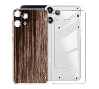 KJYFOANI Hülle für Nothing Phone 3a Lite (6.77"),1 Stück Gehärtetem Glas Schutzfolie, Transparent Weiche Silikon TPU Schutzhülle Kratzfest Handyhülle für - Holzstile