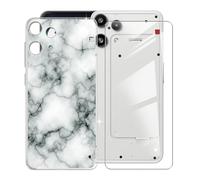 KJYFOANI Hülle für Nothing Phone 3a Lite (6.77"),1 Stück Gehärtetem Glas Schutzfolie, Transparent Weiche Silikon TPU Schutzhülle Kratzfest Handyhülle für - Marmor