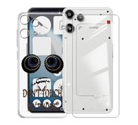 KJYFOANI Hülle für Nothing Phone 3a Lite (6.77"),1 Stück Gehärtetem Glas Schutzfolie, Transparent Weiche Silikon TPU Schutzhülle Kratzfest Handyhülle für - Berühre Mich Nicht A