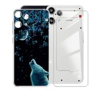 KJYFOANI Hülle für Nothing Phone 3a Lite (6.77"),1 Stück Gehärtetem Glas Schutzfolie, Transparent Weiche Silikon TPU Schutzhülle Kratzfest Handyhülle für - Nacht