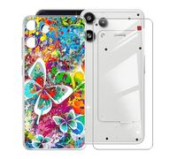 KJYFOANI Hülle für Nothing Phone 3a Lite (6.77"),1 Stück Gehärtetem Glas Schutzfolie, Transparent Weiche Silikon TPU Schutzhülle Kratzfest Handyhülle für - Bunte Freiheit