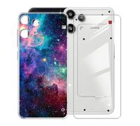 KJYFOANI Hülle für Nothing Phone 3a Lite (6.77"),1 Stück Gehärtetem Glas Schutzfolie, Transparent Weiche Silikon TPU Schutzhülle Kratzfest Handyhülle für - XV23