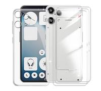 KJYFOANI Hülle für Nothing Phone 3a Lite (6.77"),3 Stück Gehärtetem Glas Schutzfolie, Transparent Weiche Silikon TPU Schutzhülle Kratzfest Handyhülle für - Glasklar
