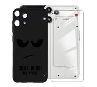 KJYFOANI Hülle für Nothing Phone 3a Lite (6.77") Handyhülle und 1 Stück Schutzglas Gehärteter Film,Ultra Dünn Weiche Silikon Stoßfest Schutzhülle,Schwarz Hülle für - Berühre Mich Nicht