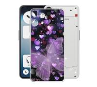 KJYFOANI Hülle für Nothing Phone 3a Lite (6.77"), Transparente Weiche Silikon TPU Bumper Cover, Ultradünne Schutzhülle FallSchutz Stoßfeste Handyhülle für - Lila Schmetterlinge