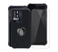 KJYFOANI Noir Coque pour Oukitel WP27 (6.78"),1 x Protecteur D'écran en Verre Trempé, [Bumper Cover avec Anneau de Support],Antichoc Souple Etui pour Oukitel WP27 - Noir