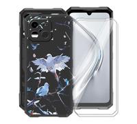 KJYFOANI pour Doogee Blade GT Ultra Coque + 2 Pièces Verre trempé écran Protecteur, Noir Souple Silicone Protection Case, Antichoc Bumper Housse Étui pour Doogee Blade GT Ultra (6.72") - XT145