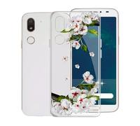 KJYFOANI pour Doro 8062 Coque, Transparent Antichoc Flexible Silicone TPU Cover, Ultra Mince Anti-Rayures Étui de Protection Housse pour Doro 8062 (5.70") - Fleur de Poirier