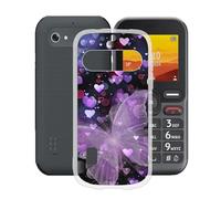 KJYFOANI pour Doro Leva L10 Coque, Transparente Souple Silicone TPU Bumper Case, Anti-Rayures Anti-Chute Protection Housse Etui pour Doro Leva L10 (2.4") - Papillon Violet