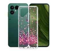 KJYFOANI pour Fairphone 6 (6.31") Coque Transparente Souple Silicone TPU Bumper Case, Anti-Rayures Anti-Chute Protection Housse Etui pour - Amour Rose