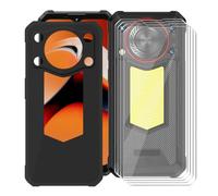 KJYFOANI pour Oukitel WP53 Pro (6.52") Noir Coque et 4 Pièces Verre trempé écran Film Protecteur, Ultra Fine Anti-Rayures Souple Housse Silicone TPU Étui - Noir