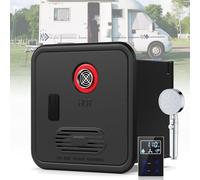 KJZQXYX Chauffe-eau instantané sans réservoir pour camping-car, 55 000 BTU, avec télécommande, gaz propane, 12 V CC, sortie d'eau avant (noir)