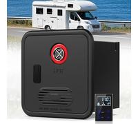 KJZQXYX Chauffe-eau sans réservoir de propane - Eau chaude instantanée au gaz, 55 000 BTU, 3,9 GPM, DC 12 V, idéal pour les camping-cars, les douches extérieures et l'utilisation hors réseau (noir)