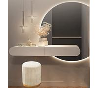 KJZQXYX Ensemble de Coiffeuse d'angle, Miroir de Table de Maquillage Mural, Smart Touch avec lumière LED et Miroir (A 80CM)