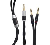 KK câble Pr-t Compatible mise à niveau Audio câble de remplacement pour écouteurs câble Beyerdynamic T1 II, T5, casque 3.5 mm TRS mâle vers Dual 3.5 mm câble connecteur, Pr-t 4.9ft (1.5M)
