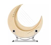 KK-GGL Arpa De Lira Con Forma De Luna, Arpa De Madera Maciza Con Forma De Luna Creciente, Instrumento Musical De Madera Con Forma De Luna Llena Para Principiantes, Crescent Moona 8 Cordes