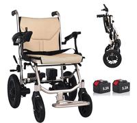 KK-GGL Fauteuil Roulant Électrique Pliable Pour Adultes, Fauteuil Roulant Portable Longue Distance Pour Les Personnes Âgées, Toute Capacité Terrain ou Fauteuil Roulant Manuel, Fauteuil Roulant