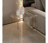 KK-GGL Table basse moderne en acrylique, table de chevet élégante transparente, table d'appoint simple et spéciale, table d'appoint pour salon, 45 x 30 x 45 cm, petite table d'appoint pour décoration