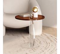 KK-GGL Table basse ronde en acrylique, plateau multifonctionnel pour canapé, petite table d'appoint ronde moderne, table de chevet élégante, table de présentation pour décoration de salon, 45 x 45 x