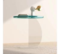 KK-GGL Table basse ronde en acrylique - Plateau multifonctionnel pour canapé - Petite table d'appoint ronde moderne - Table de chevet élégante - Décoration de salon - 45 x 45 x 56 cm - Vert