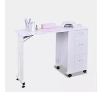 KK-GGL Table De Manucure Portable Avec Tiroirs, Bureau De Travail De Travail À Ongles Roulant, Station De Table À Ongles Salon Pliable Avec Armoire, Bureau À Ongles Pour La Technologie Des Ongles