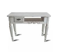 KK-GGL Table De Manucure Rétro, Bureau À Ongles En Bois De Style Vintage Pour Technicien D'ongles, Bureau De Travail De Manucure À L'ancienne, Station De Manucure Pour Salon De Beauté, Blanc,100cm