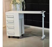 KK-GGL Table De Manucure Roulante, Bureau À Ongles Mobile Pour La Technologie Des Ongles, Bureau De Technologie De Manucure Portable Avec 4 Tiroirs, Bureau De Travail À Ongles Plié Ménagers