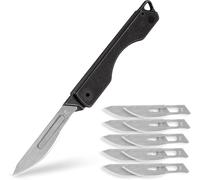 Kk01 Titanium Couteau Pliant,Couteau De Poche Edc Utilitaire Avec #24 Lame Interchangeable,Pour La Chasse En Plein Air,Le Camping,La Pêche (Pvd Noir)