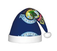 KKAFGBV Chapeaux de Noël pour enfants imprimés drapeau de l'État du Maine, parfaits pour le Nouvel An, les vacances, la maison et les fournitures de fête