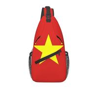 KKAFGBV Sac à bandoulière pour homme avec drapeau albanais - Design double poche, unisexe, adapté pour la course à pied, les voyages, Drapeau vietnamien, Taille unique