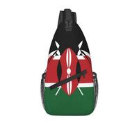 KKAFGBV Sac à bandoulière pour homme avec drapeau de la Basse-Saxe - Design double poche, unisexe, adapté pour la course à pied, les voyages, Drapeau du Kenya, Taille unique