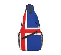 KKAFGBV Sac à bandoulière pour homme avec drapeau de la Basse-Saxe - Design double poche, unisexe, adapté pour la course à pied, les voyages, Drapeau de l'Islande, Taille unique