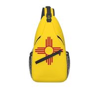 KKAFGBV Sac à bandoulière pour homme avec drapeau de la Papouasie-Nouvelle-Guinée - Design double poche, unisexe, adapté pour la course à pied, les voyages, Drapeau du Nouveau-Mexique, Taille unique