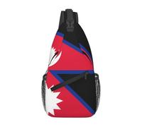 KKAFGBV Sac à bandoulière pour homme avec drapeau de la Papouasie-Nouvelle-Guinée - Design double poche, unisexe, adapté pour la course à pied, les voyages, Drapeau du Népal, Taille unique